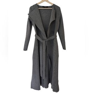 TY-LR Revolve longline maxi grey cardigan sweater coat, size M minimalist